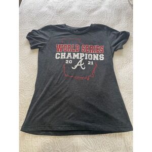 Majestic Threads Atlanta Braves‎ World Series Champs 2021 T Shirt Women's Medium